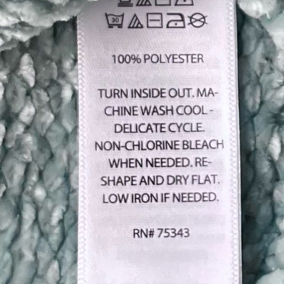 Soft Chenille Sweater Aqua Teal Turquoise Boxy Chunky Round Scoop Crew Neck XL - Picture 9 of 15